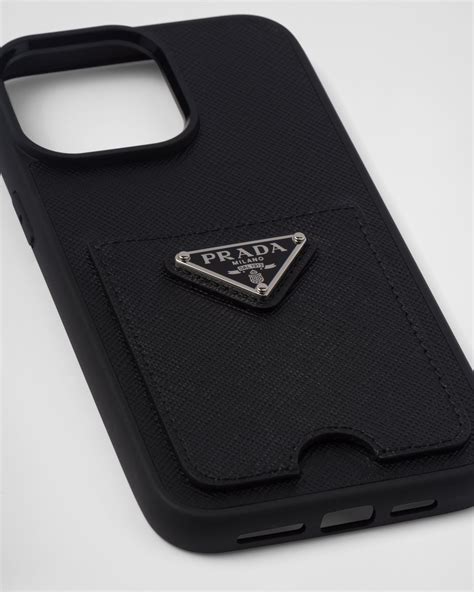 cover cellulare prada|Saffiano leather cover for iPhone 15 Pro Max .